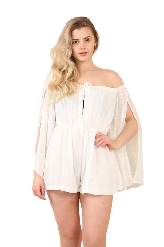 Boho Chic White Playsuit - ELAINA FASHION
