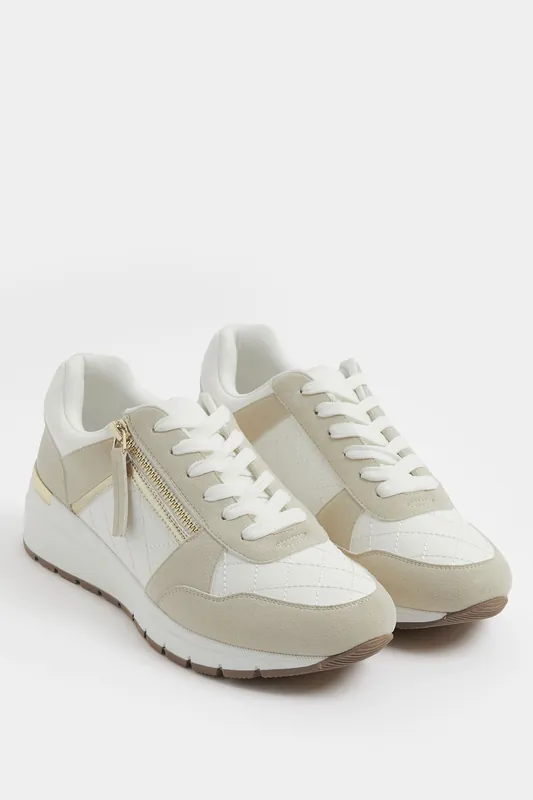 Quilted Wedge Trainers In Wide E Fit - Yours