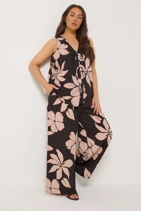 Floral Tie Front Vest Top - Yours