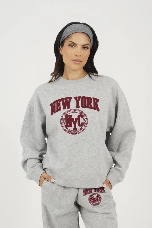 Crew Neck Embroidered Sweatshirt - Brave Soul