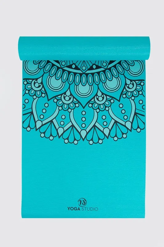 Turquoise Mandala Designed Yoga Mat 6mm - Yoga Studio