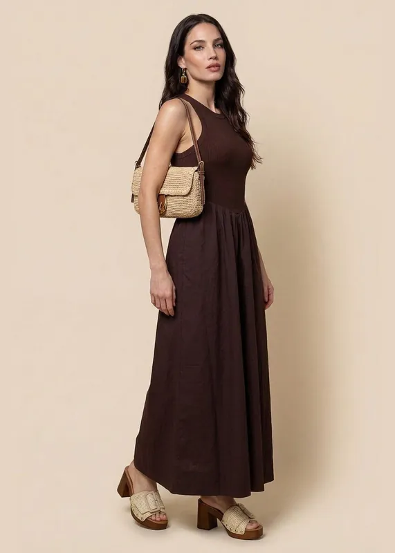 Ribbed Cotton Poplin Dress - Urban Bliss