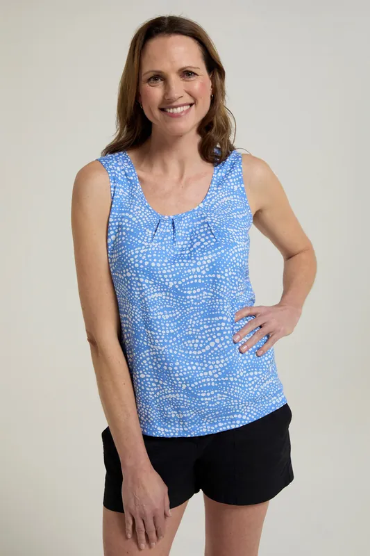 'Orchid' Lightweight Breathable Casual Round Neck Printed Cotton Vest - Mountain Warehouse