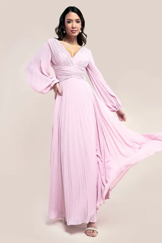 Balloon Sleeve Chiffon Maxi - Goddiva