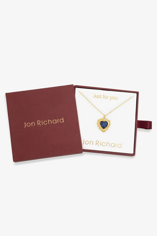 14Ct Real Gold Plated Heart Birthstone Pendant - September