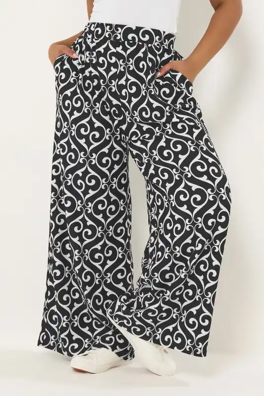 Abstract Wide Leg Trousers - Yours
