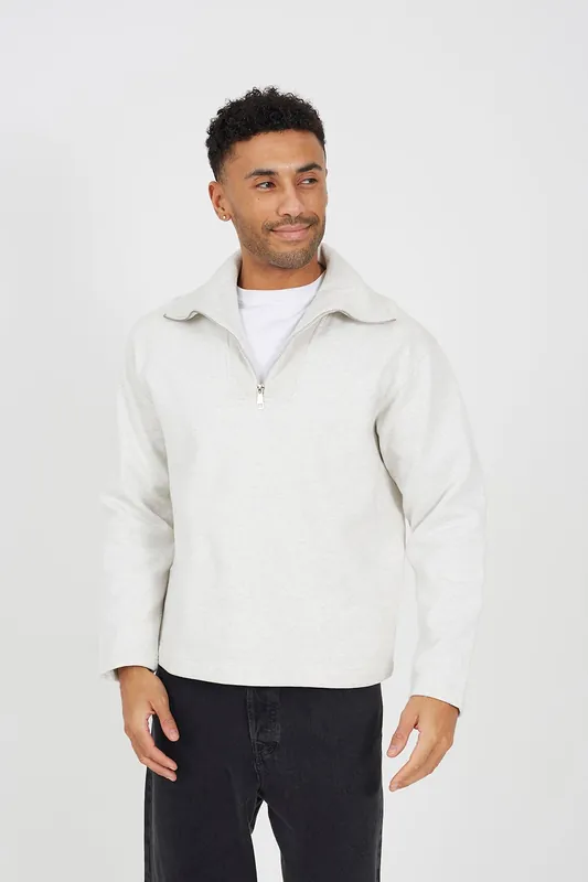 High Funnel Neck 1/4 Zip Sweatshirt - Brave Soul