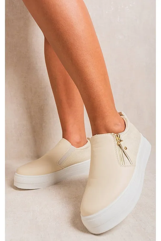 Andrea Zipper Decor Slip On Trainers - IKRUSH