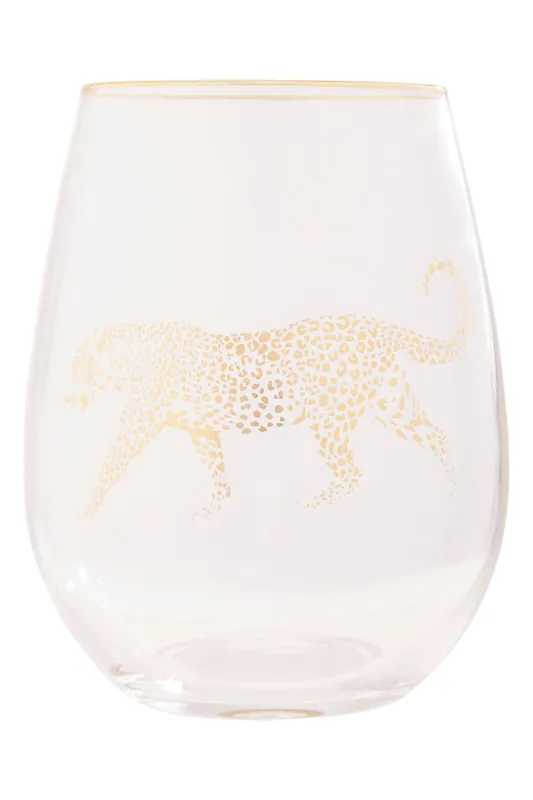 Comfortable Grip Gold Leopard Curved Tumbler, Versatile Tumbler For Parties, Easy Sipping Restaurant Tumbler - Orsina