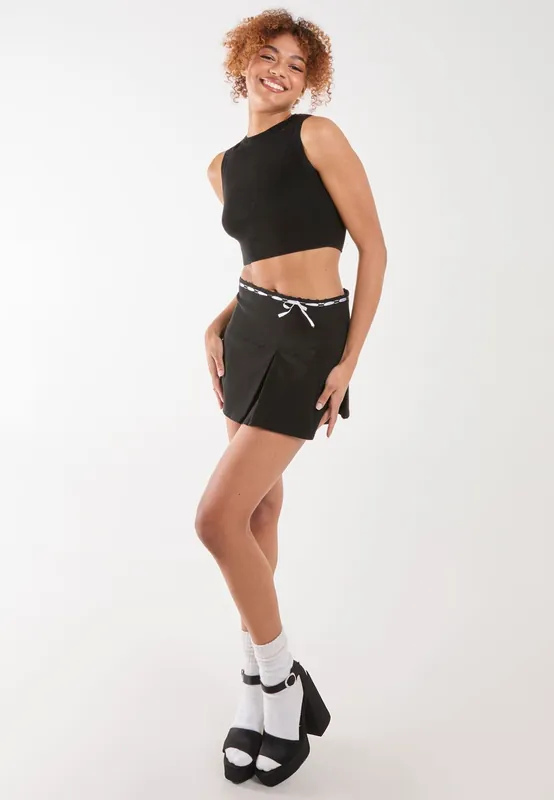 Bengaline Bow Detail Mini Skirt - Pink Vanilla