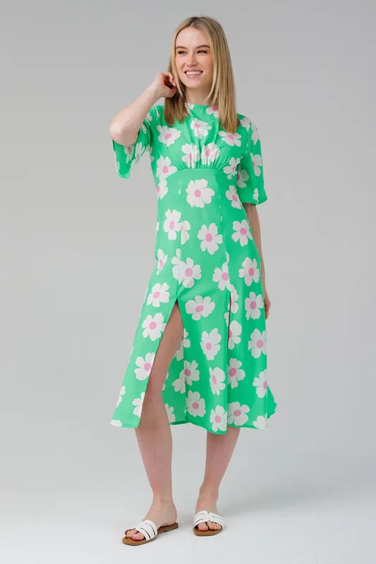 Floral Short Sleeve Midaxi Dress - Influence