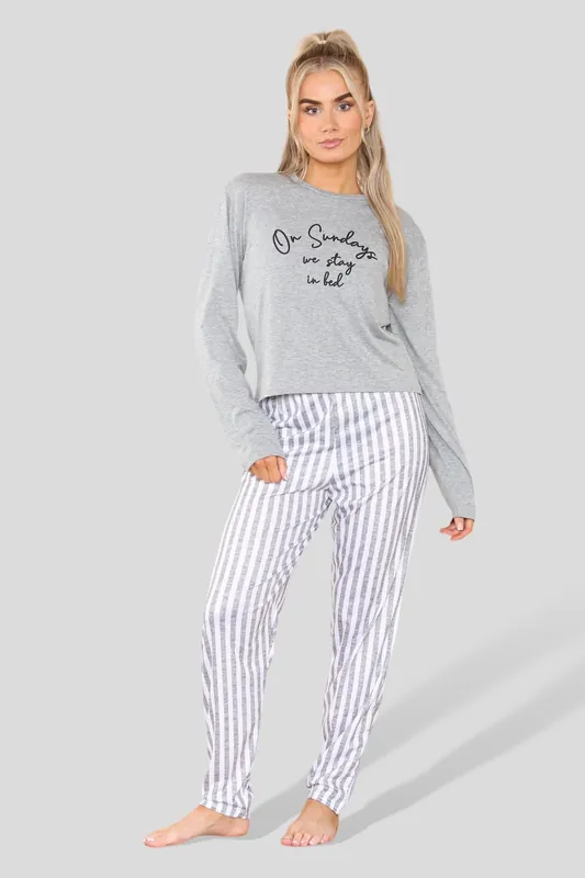 Full Sleeve Grey Pyjama Set - ELAINA FASHION