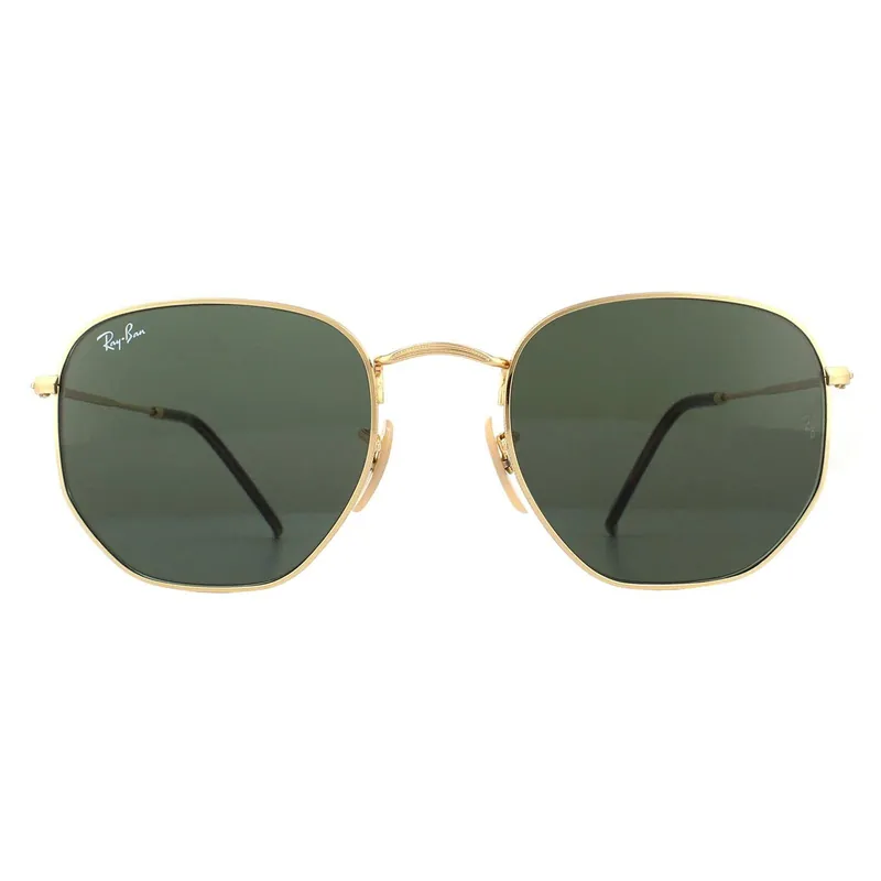 Square Gold Green Hexagonal 3548N Sunglasses - Ray-Ban