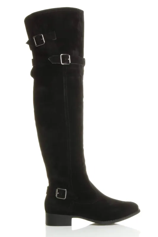 Low Heel Riding Over The Knee Boots - AJVANI