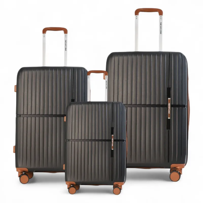 Hard Shell Strong Suitcase 8 Wheel Cabin Luggage Holiday Travel Case - Infinity Leather