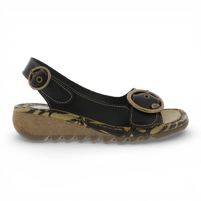 Fly London Leather Wedge Sandals - TRAM723FLY