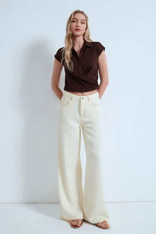 Crop Tencel Poplin Blouse - Dilvin