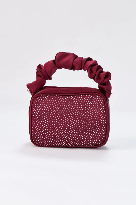 Diamente Evening Bag With Detachable Crossbody Strap - Belissh