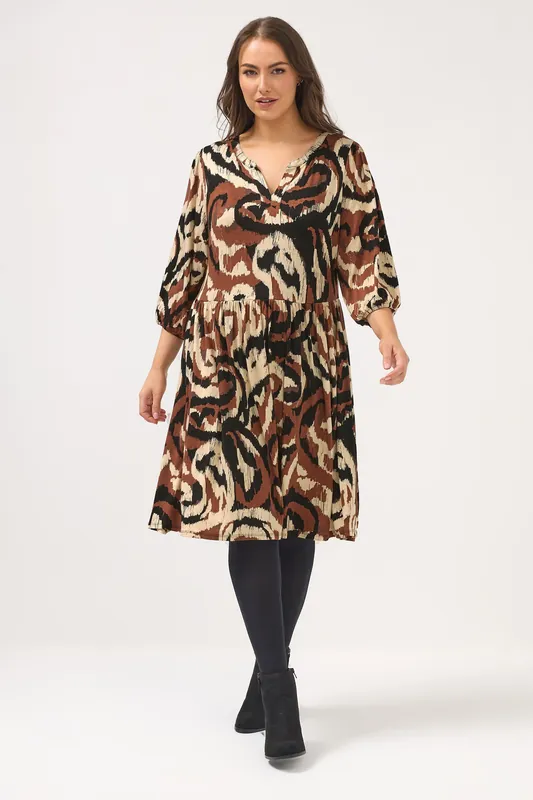 Abstract Notch Neck Dress - Yours