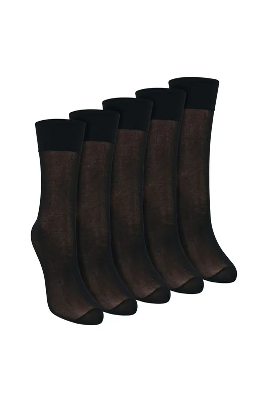 5 Pack Ankle High Pop Socks 15 Denier Lightweight Sheer Socks - Sock Snob