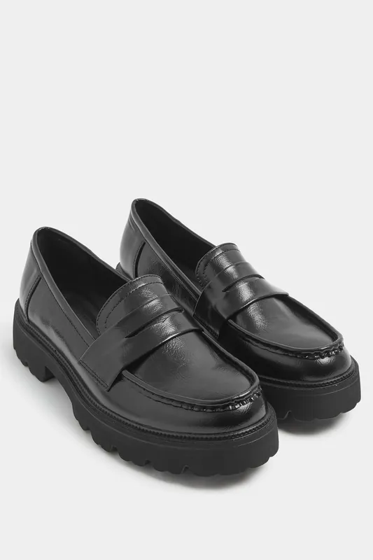 Platform Loafers In Wide E Fit - Yours
