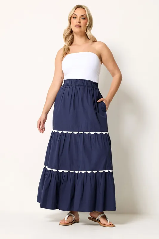 Scallop Trim Maxi Skirt - Yours