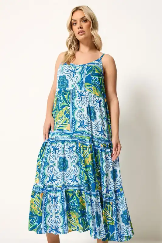 Printed Tiered Maxi Dress - Yours
