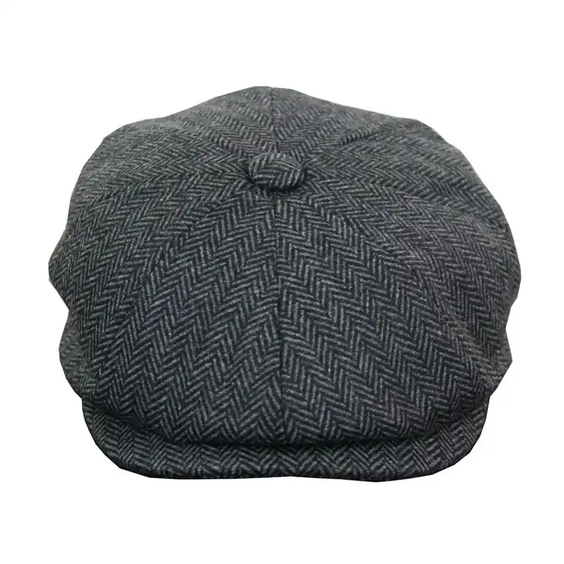Classic Herringbone Newsboy Cap Stylish Flat Cap - TruClothing