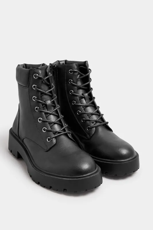Wide Fit & Extra Wide Fit Chunky Lace Up Boots - Yours