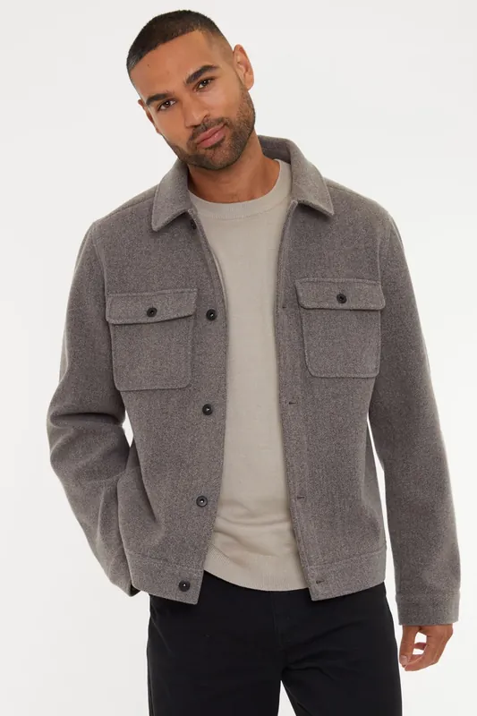 Crunch' Brushed Button Up Shacket - Threadbare