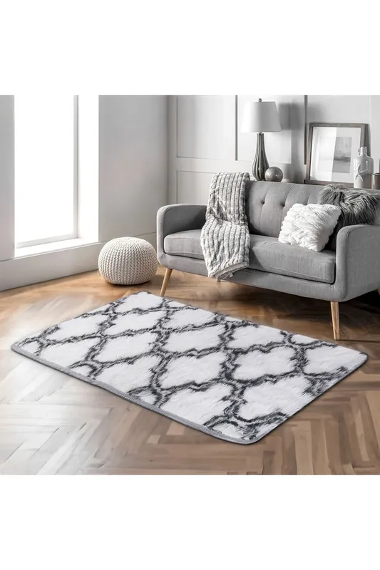 100Cm x 180Cm Modern Geometric Shag Rug - Living and Home