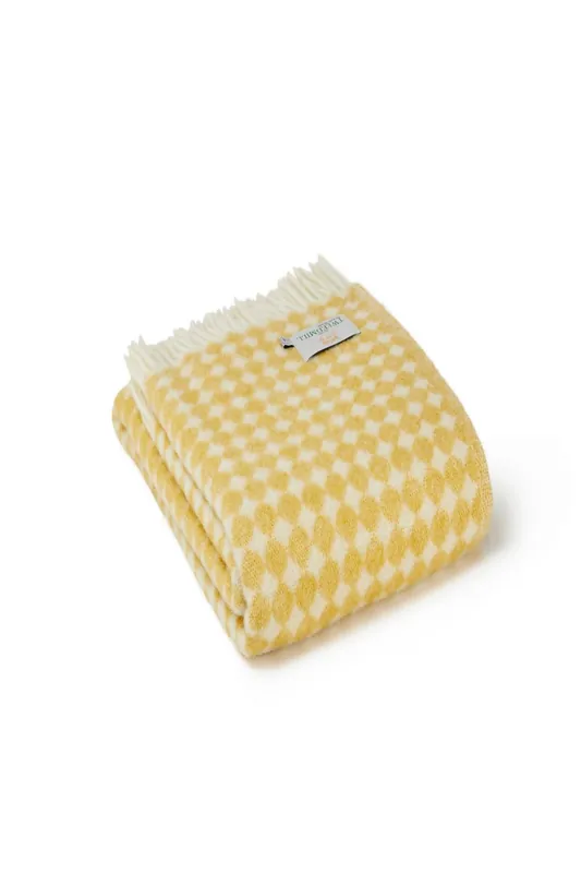 100% Pure New Wool Jacquard Spot Throw Blanket Made in Wales - HomeSpace Direct
