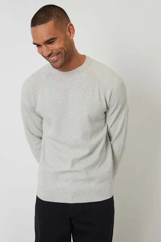 Raglan Knitted Crew Neck Jumper - Threadbare