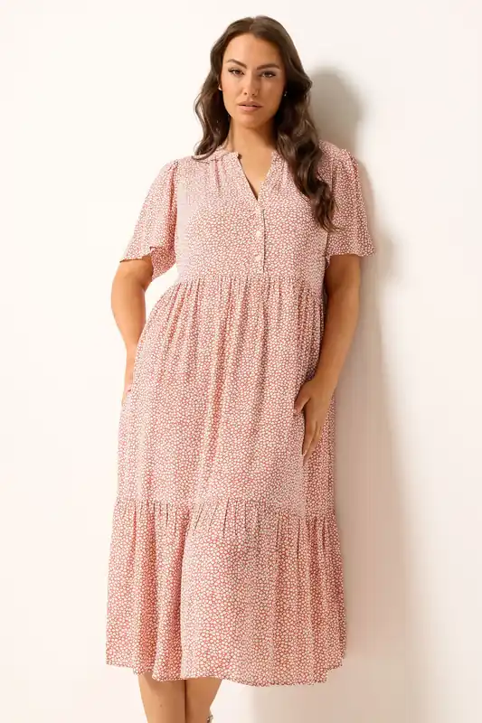 Ditsy Floral Tiered Midi Dress - Yours