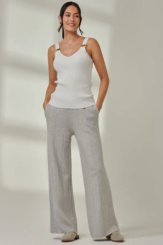 Vertical Line Knit Flared Pants - Jolie Moi