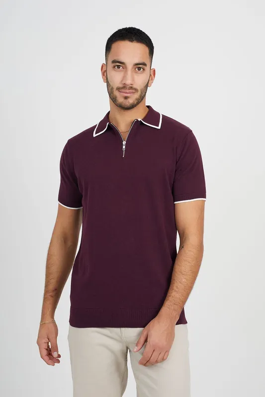 Short Sleeve Knitted Polo Shirt - Brave Soul