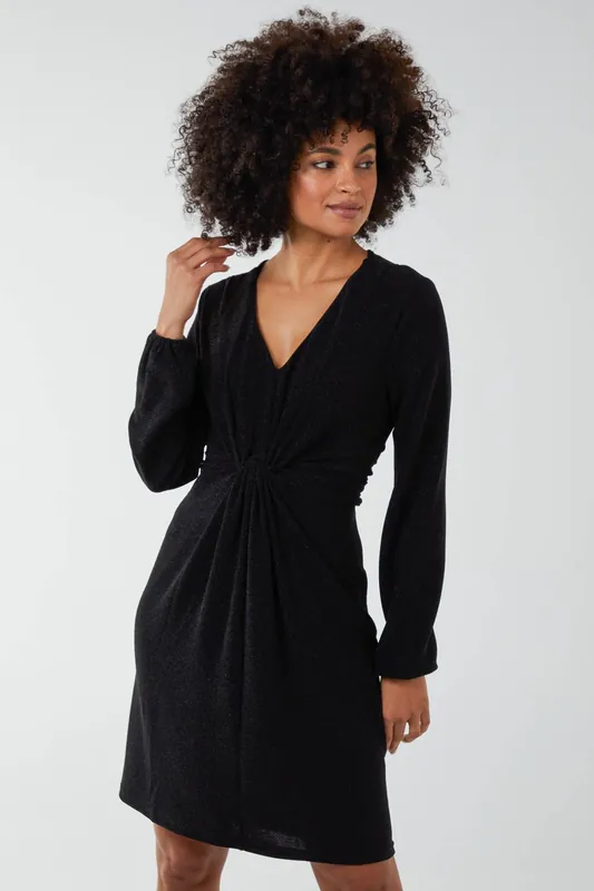 Lurex Tie Back Dress - Blue Vanilla