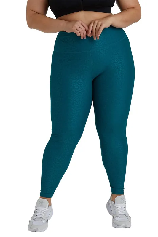 Teal Wet Look Curve 'Leggings' - Wolf & Whistle