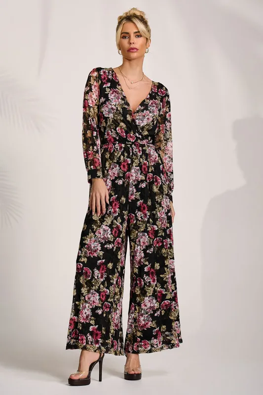 Lace Long Sleeve Jumpsuit - Jolie Moi