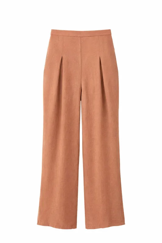 Women's High-waist Wide-leg Crepe Trousers