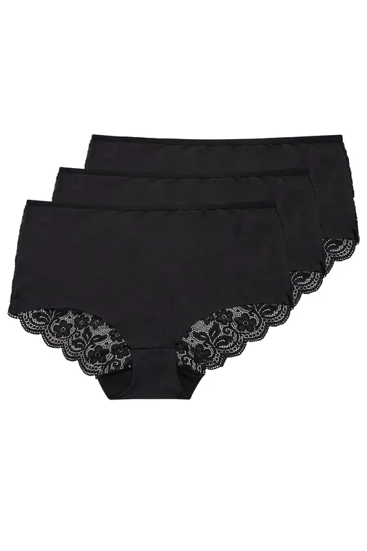 3 Pack Lace Full Briefs - Yours
