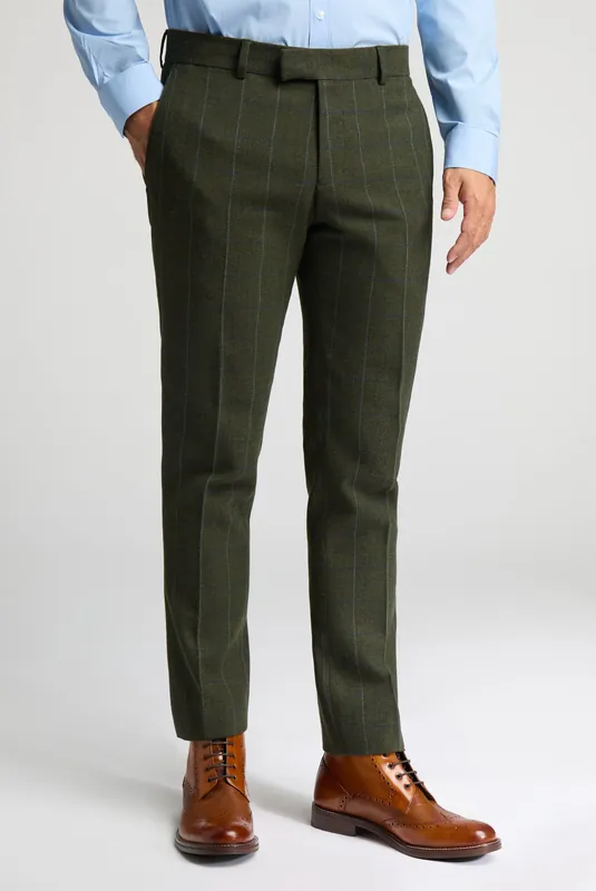Slim Fit Check Tweed Trousers - Antique Rogue