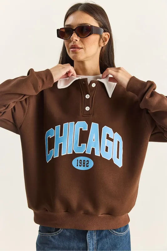Oversized Printed Sweatshirt - Bianco Lucci