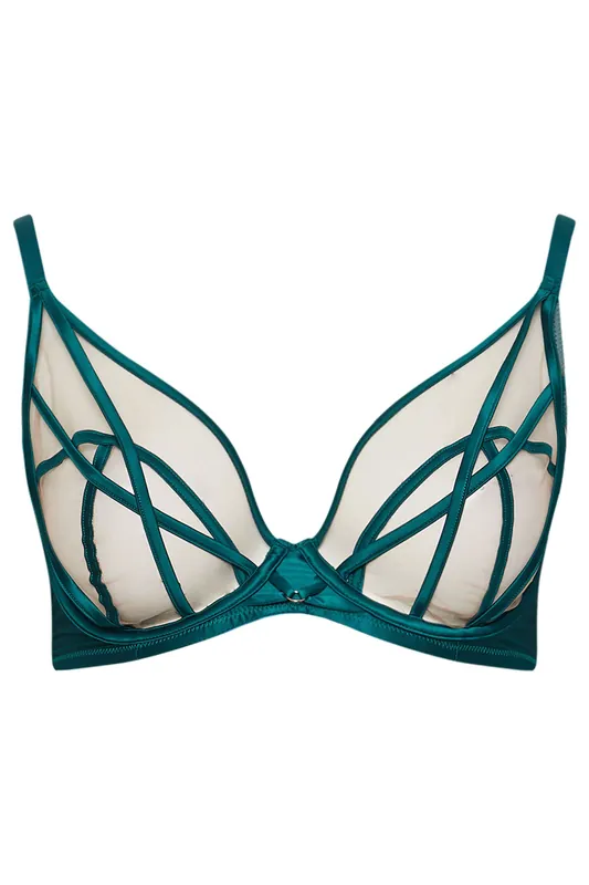 Strap Illusion Mesh Plunge Bra - Yours