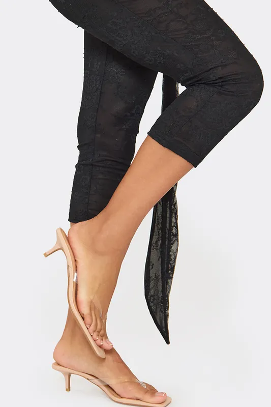 Mule Style Faux Leather Kitten Shoes - EGO