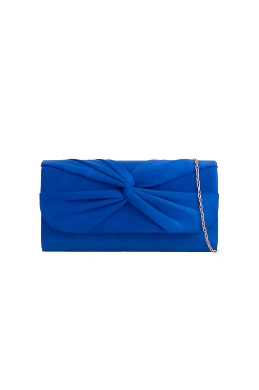 Suede Clutch Bag with Knot Detail - Aftershock London