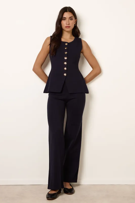 Navy Set With Gold Button - Blue Vanilla