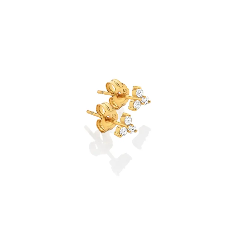 HD X Golden Edit White Topaz Stud Earrings - Hot Diamonds