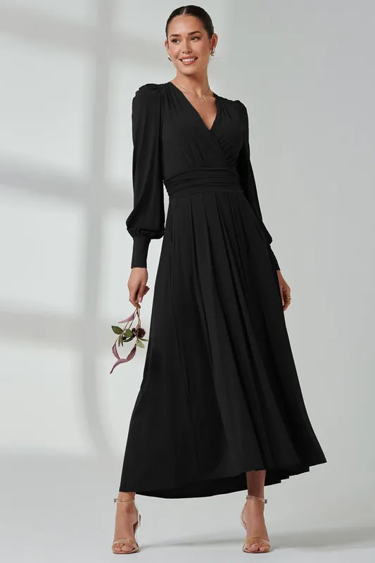 Long Sleeve Soft Silky Jersey Maxi Dress - Jolie Moi