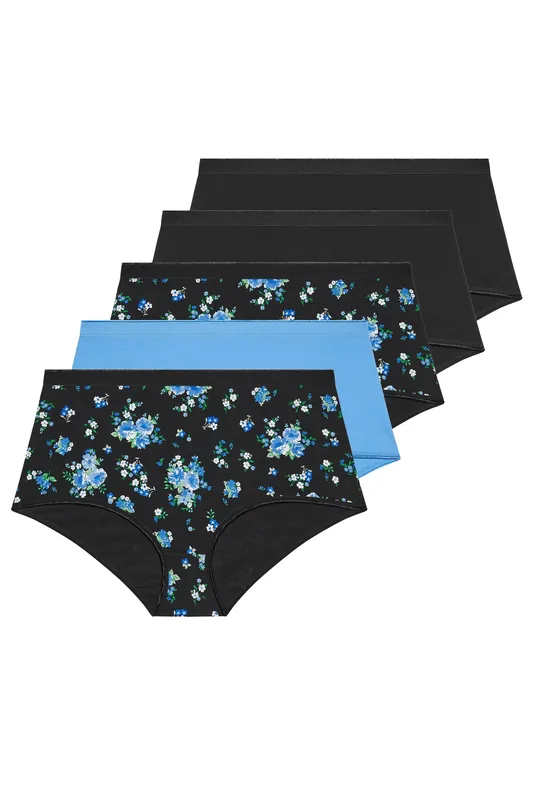 5 Pack Floral Full Briefs - Yours